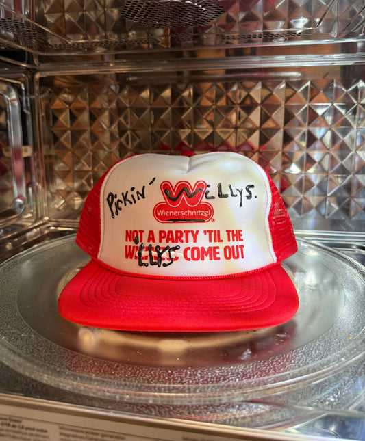 PICKIN' WILLYS on Wienerschnitzel hat